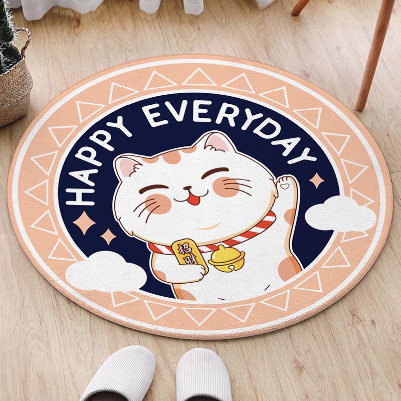 Ковер Нескользящий напольный коврик Коврик для двери ванной комнаты Мультяшный ковер Круглый коврик для стула Детский игровой ковер Спальня Гостиная Ковер