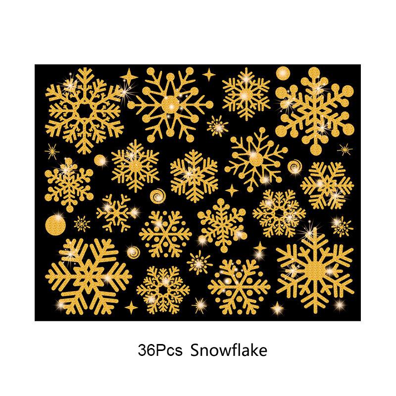 Снежинка наклейка на окно съемные наклейки на окна блестящие серебряные золотые рождественские наклейки