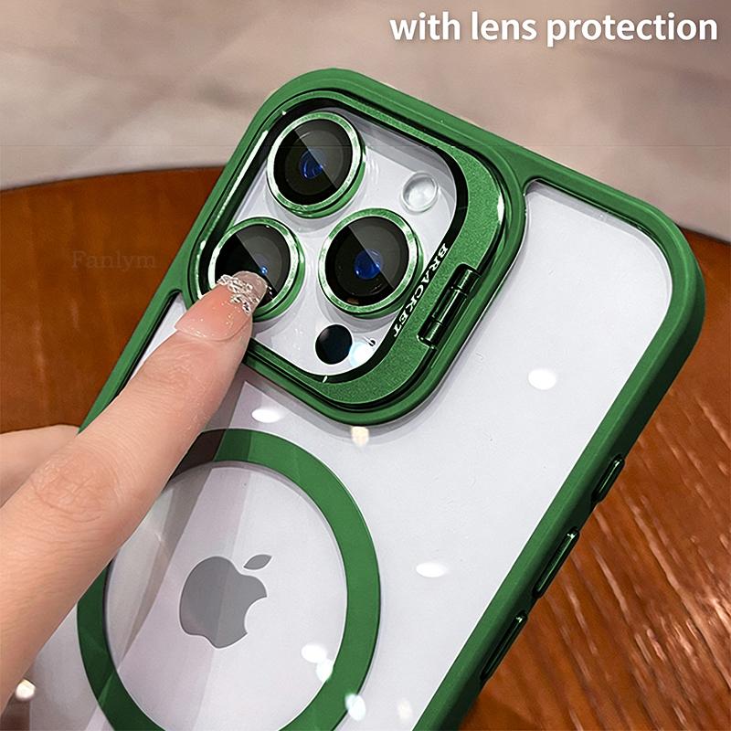 Чехол-подставка с беспроводной зарядкой для iPhone 17 Pro Max 16 15 14 13 12 11 Pro Max Plus Защитная крышка для объектива Air funda