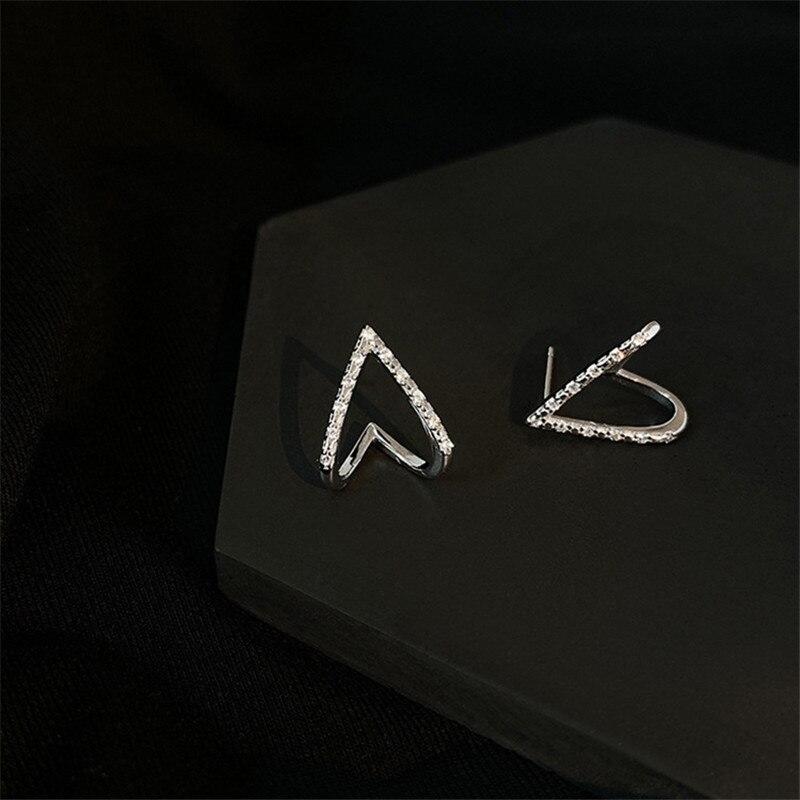 Fashion Crystal Geometric Piercing Stud Earring For Women Girls Party Jewelry Pendientes Accessories Oorbellen Eh807