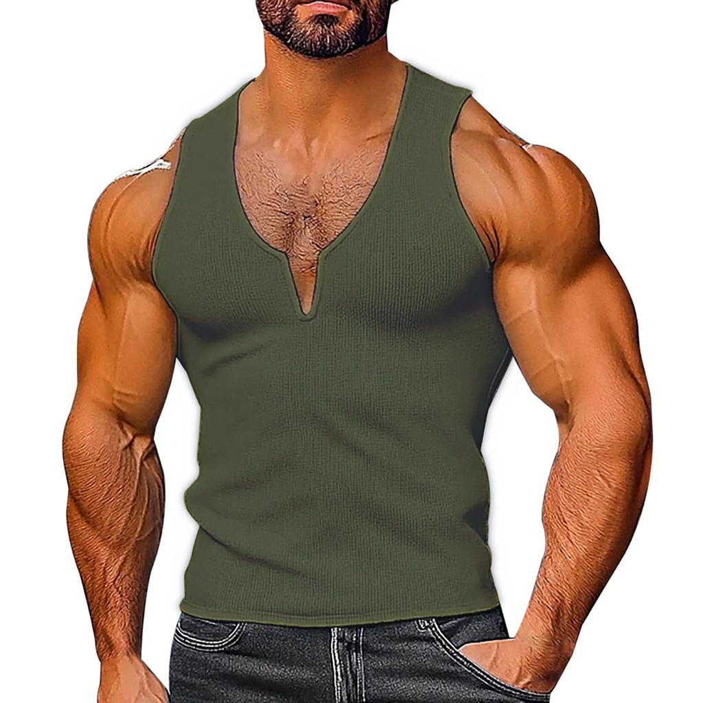 Men  V-Neck  Leisure  Sleeveless  Vest