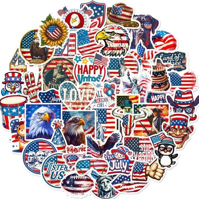 50 Наклеек для празднования Дня независимости США Дудл Сделай сам Ноутбук Скейтборд Багаж Водонепроницаемые наклейки Бумага