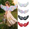 Halloween LED Angel Wing Light Up Angel Feather Wings with Elastic Straps Fairy Cupid Wings Cosplay Costume for Kids Girls Women