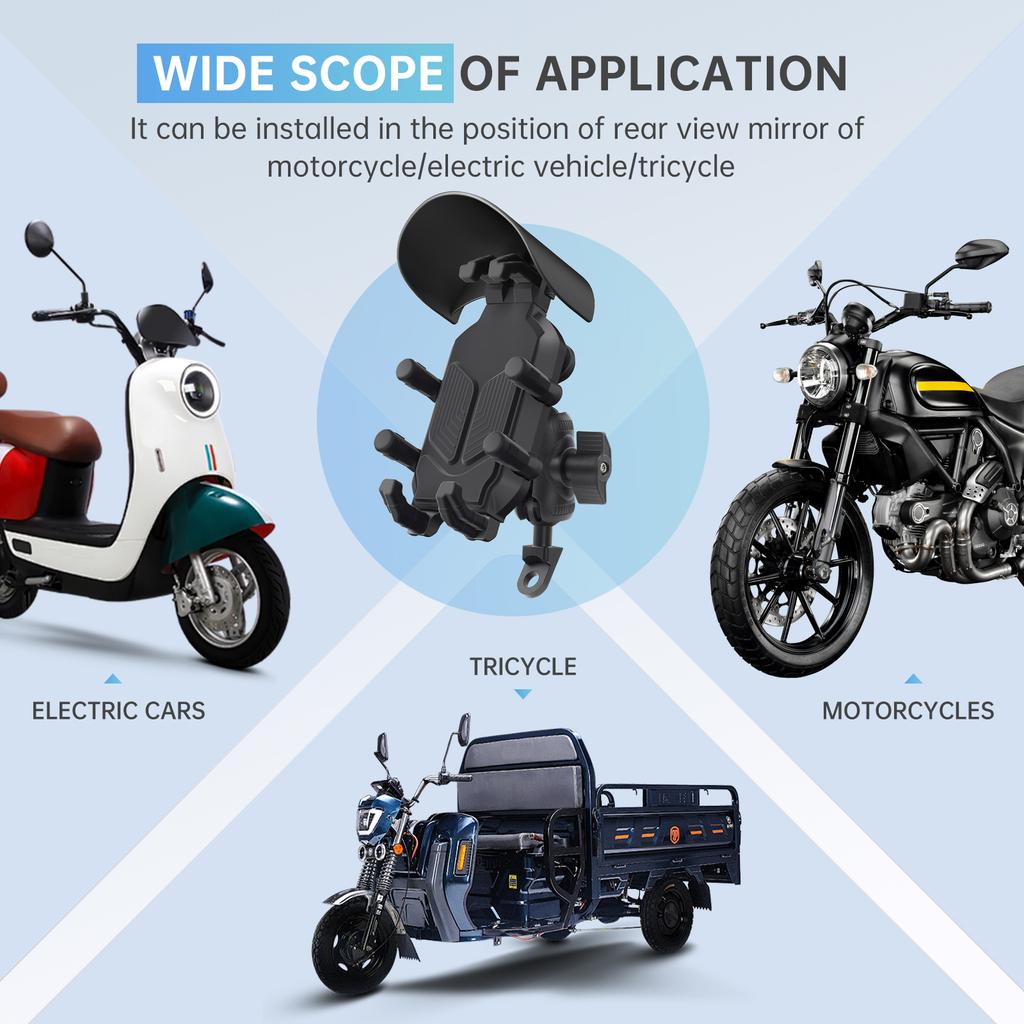 Держатель для телефона на мотоцикле с гасителем вибраций Противоугонный держатель для мобильного телефона на 360 градусов