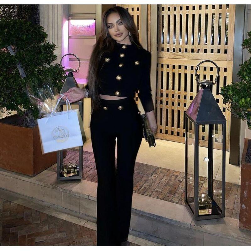 Metal Bucket Top High Waisted Two-Piece Set Metal Tops High Waist Two Pieces