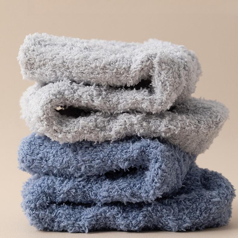 Носки мужские носки средней длины осенне-зимние толстые коралловые флисовые теплые зимние мужские носки дышащие впитывающие пот теплые плюшевые мужские носки