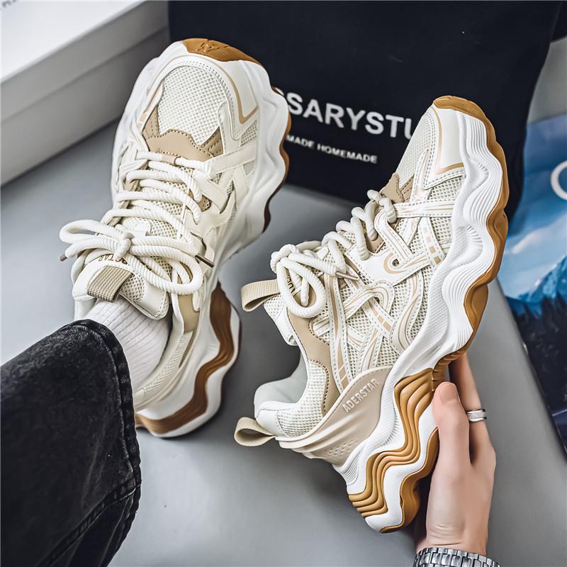 Кроссовки мужские весенне-летние новые дышащие туфли для папы мужские кроссовки на толстой подошве для студентов модные мужские туфли