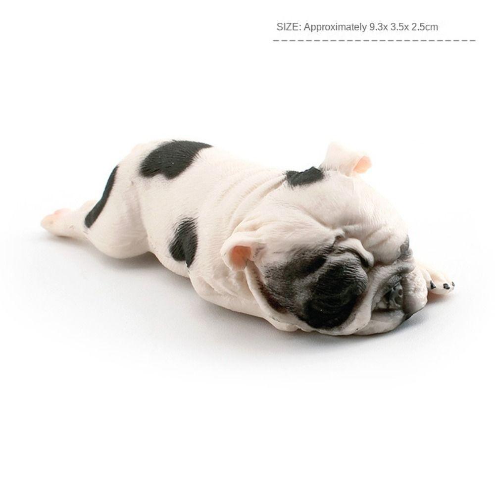 Figurine Solid Simulation Dog Model Bulldog Simulated Sleeping Posture Bulldog Table Decor