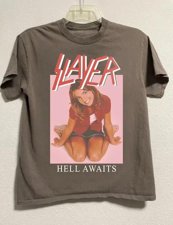 Slayer Hell Awaits Britney Spears Cotton T Shirt Full Size S-5XL Unisex T-Shirt