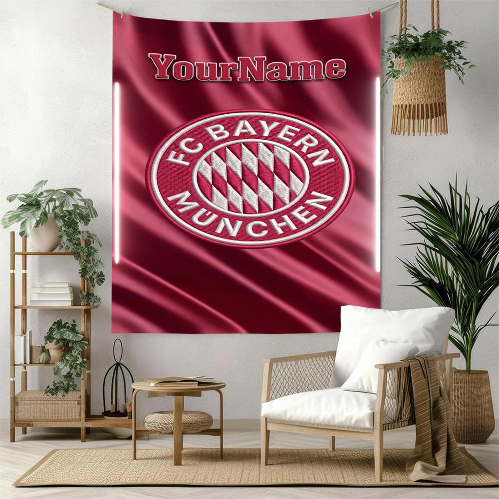 Bayern Munich Custom Your Name Wall Decor Tapestry Art For Pet Memorial Birthdaywedding Party Backdrop Family Gift