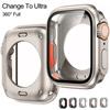 360 Upgrade Case for Apple Watch 8 7 45mm Screen Protector Hard PC Tempered Glass iWatch Series 4 5 6 Se 44mm Change To Ultra 49mm