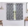 Pack of 2 Polyester Leaf Print Long Door Curtain Regular Print 135 GSM , Grey