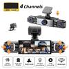 360° Panoramic Dash Cam with 3/4 Lens 3.16-inch Quad Split Screen Ultra Night Vision G-Sensor Loop Recording 24hr Parking Monito