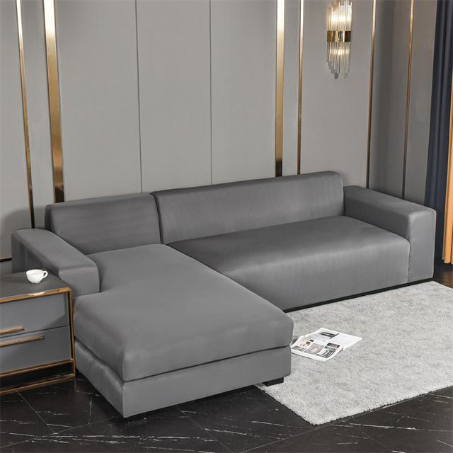 Эластичные чехлы для диванов для гостиной, эластичные чехлы для диванов из спандекса, однотонные пылезащитные угловые секционные чехлы для шезлонгов