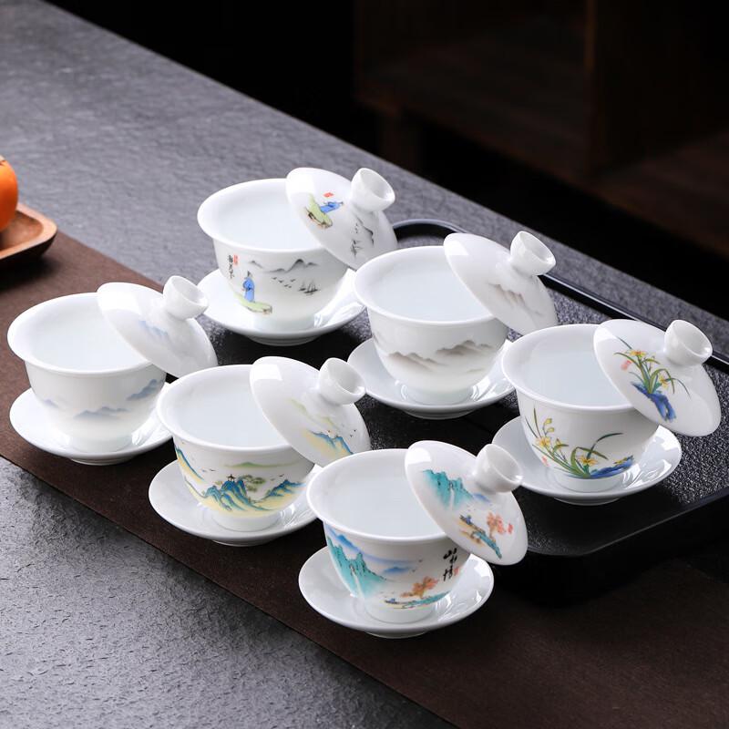 Shangqi Rotating Ceramic Gaiwan Tea Set