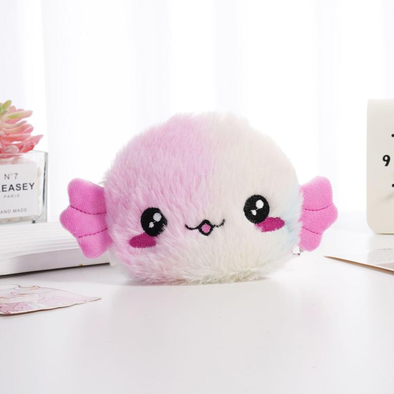 Cute Plush Salamander Coin Purse, Cartoon Axolotl Wallet, Portable Mini Earphone Pouch, Stylish Bag Charm