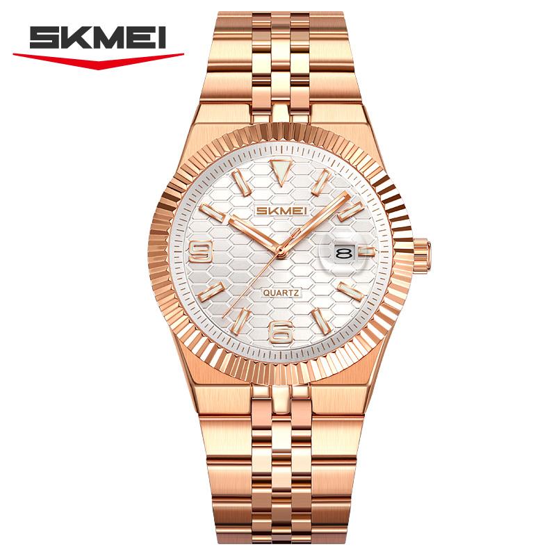 SKMEI 2656 Date Male original men's watch waterproof stainless steel luxury clock relogios masculino Quartz Men's Watches