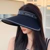 Sunscreen Empty Top Sun Hat Women's Summer Travel Versatile Big Brim Cover Face Foldable Basin Hat UV Protection Beach Hat
