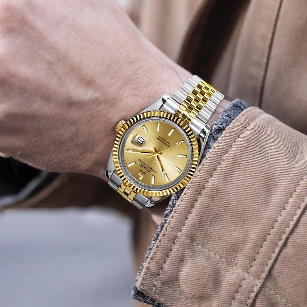 BUREI Men's Automatic Waterproof Analog Mechanical Watch Date Casual Night Light