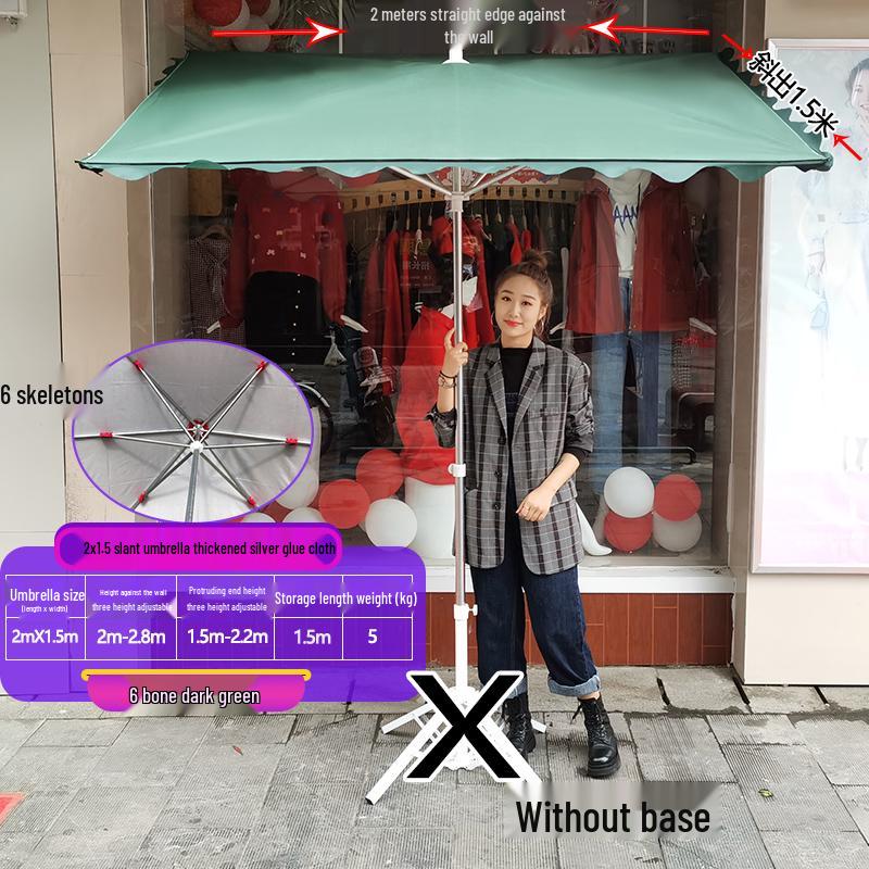 Складной уличный коммерческий солнцезащитный зонт с наклоном и козырьком