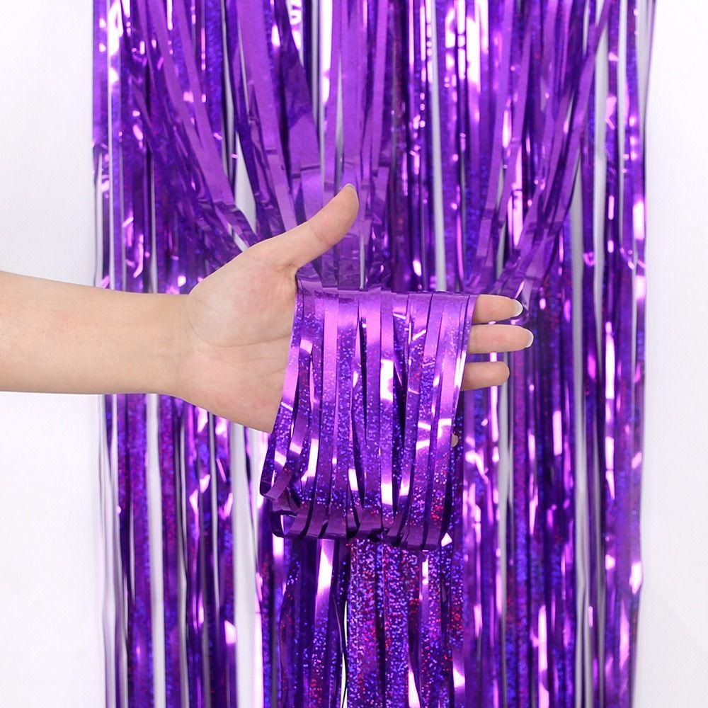 Настенное украшение Вечеринка по случаю дня рождения Свадьба Выпускной Фольгированная штора Кисточки Дождевая штора Дверная штора