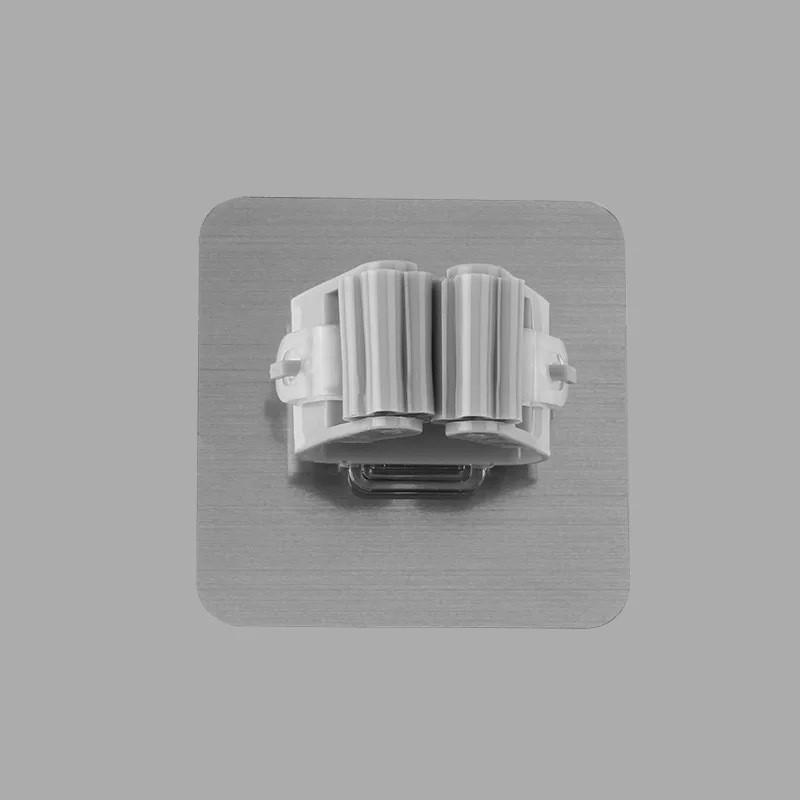 Настенная стойка для швабры без перфорации с крючком и наклейкой для ванной комнаты