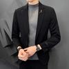 Мужской тонкий костюм корейской версии красивого трендового тонкого цельного мужского повседневного маленького пиджака