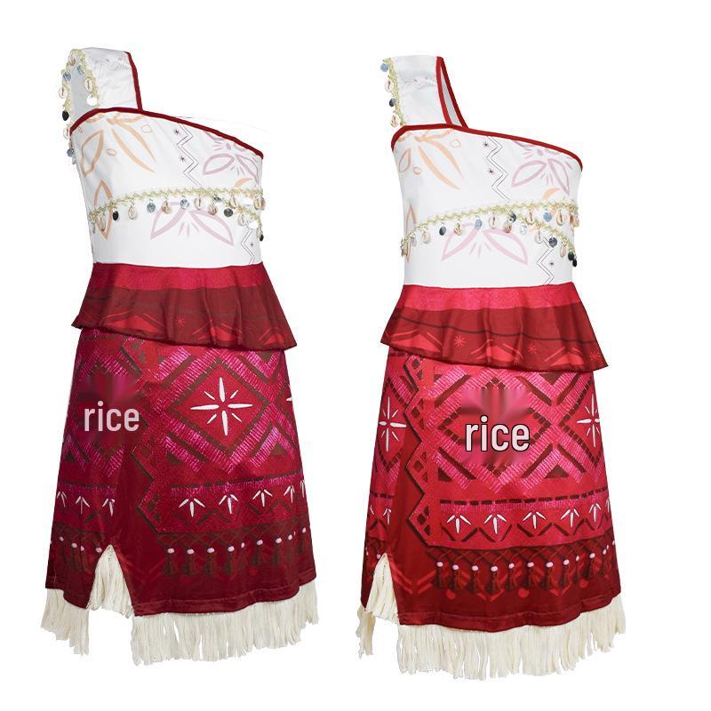 Платье в стиле Мауи из мультфильма «Моана 2» для девочек - Идеально для Хэллоуина или выступлений