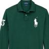 Polo Ralph Lauren FW23 Однотонная рубашка поло с длинным рукавом и вышитым логотипом, мужские топы, зеленая MNPOKNI16820256-300
