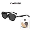 CAPONI Folding Women's Polarized Sunglasses Ultra-Light Fashionable Travel Shades Clear Vision UV Protection Sun Glasses BR23035