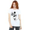 Disney Womens/Ladies Mickey Mouse Peace Hand Cotton Boyfriend T-Shirt