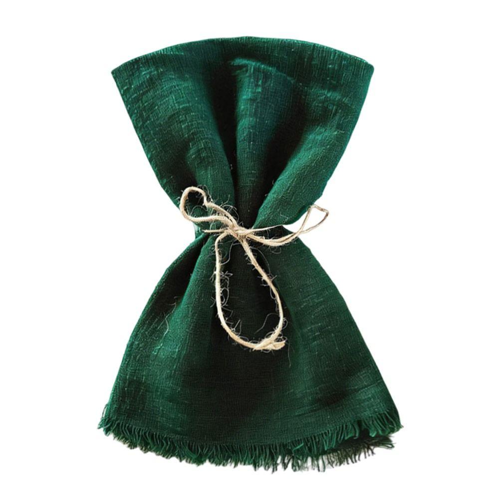 6pcs Sage Green Tassel Napkins Reusable Gauze Napkins Reusable Cloth Napkins  Home Decoration