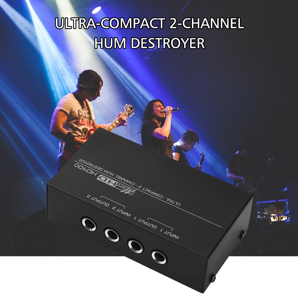 Ultra-compact Hum Destroyer 2-channel Hum Eliminator Noise Filter with 1/4