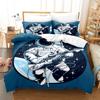 Custom Astronaut 3D Digital Printing Three-Piece Set Household Bed Sheet Quilt Cover