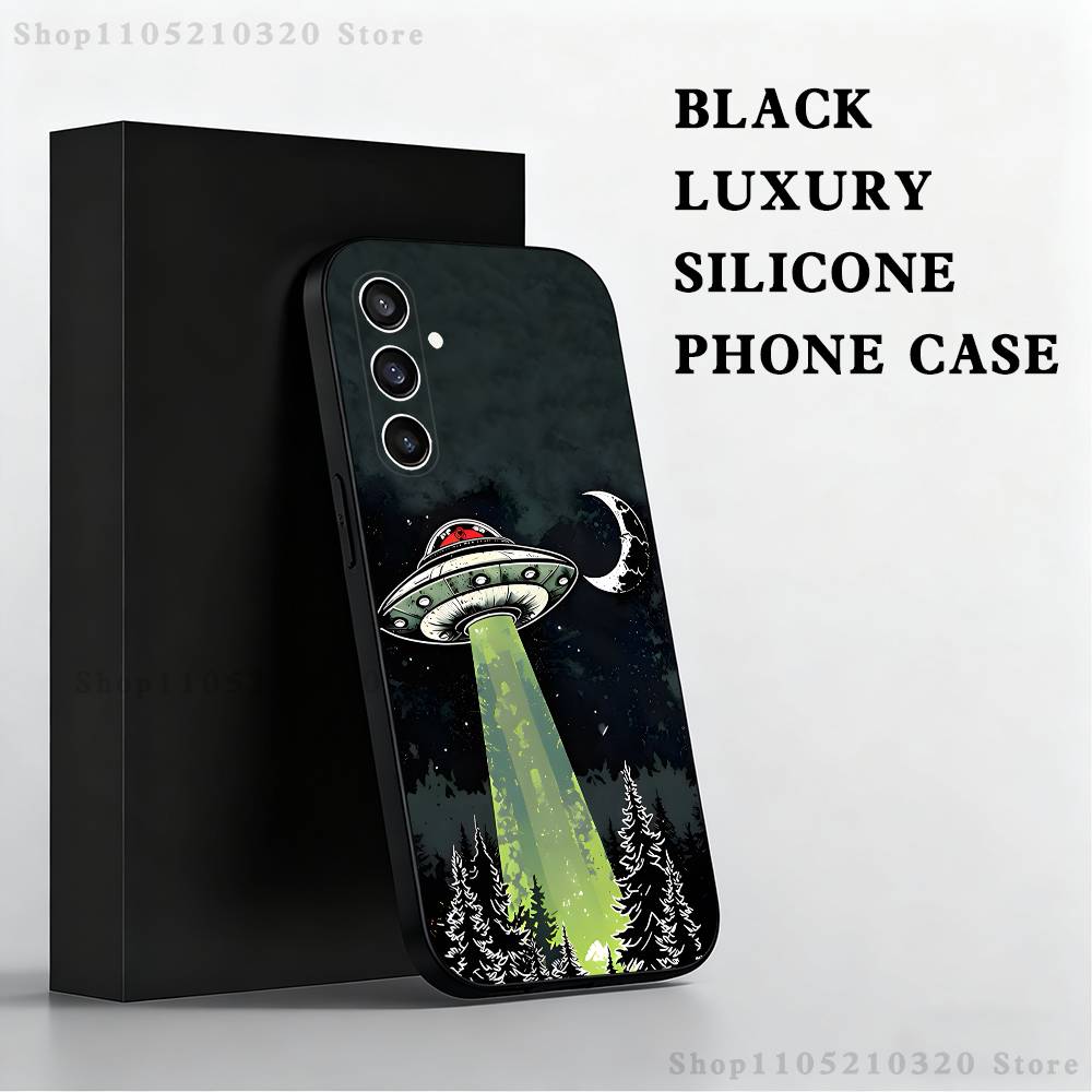 Смешной Чехол для Телефона Космический НЛО Вещь Для Samsung S25,S24,S21,S22,S23,S30,Ultra,S20,Plus,Fe,Lite,Note,10,9,5G Черный Чехол