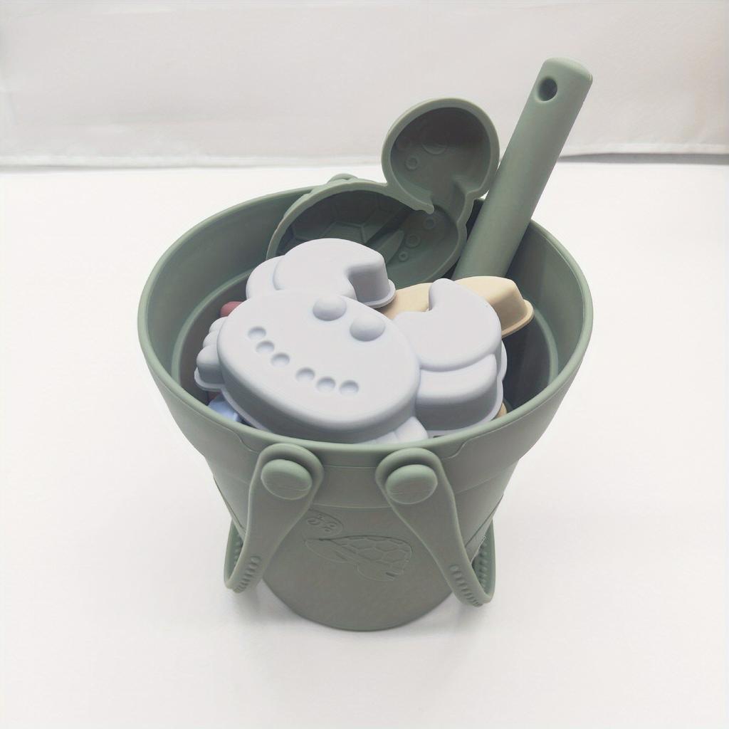 8 шт. набор силиконовых пляжных игрушек, портативный набор силиконовых игрушек для родителей и детей на открытом воздухе, защищающий от падения (Аксессуары для игрушек, случайное сочетание цветов)