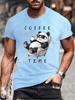 Coffee Chill Panda Enjoying Time T Shirts Men Women Short Sleeve Oversize T Shirt Loose Summer Tee Clothes Casual Fashion Tops