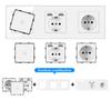 Сенсорный выключатель света из закаленного стекла, белый европейский стандарт, немецко-французская настенная розетка с USB-выключателем, модуль RJ45, комбинация «сделай сам»