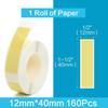 1 рулон P15 Бумажная термонаклейка 12x40 Термопринтерная лента Желтая этикеточная бумага для P11/P12/P15/P50/B100/D30/HP1/HP3