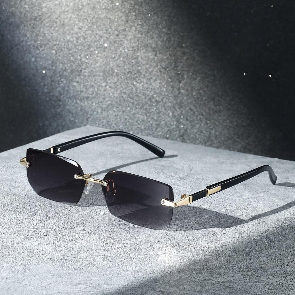 Модные ретро квадратные унисекс безободковые солнцезащитные очки с защитой от УФ-лучей, уличный стиль, универсальный дизайн, стройнящие, для мужчин и женщин