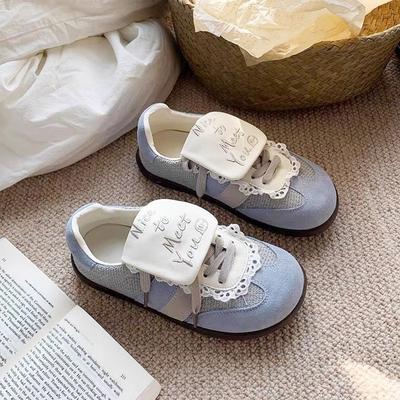 Туфли-пуфы женские ретро круглый носок платформа женские новые весна-осень легкие повседневные спортивные кеды