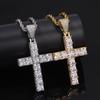 Hip Hop Square Zircon Cross Necklace Punk Personality Male and Female Couple Pendant Accessories