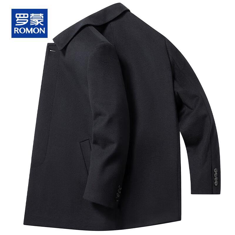 ROMON Мужское пальто средней длины из 100% чистой шерсти с утолщенной подкладкой
