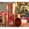 Copper Glass with Half Lacquer Hammer Design – 275 ML, Elegant Copper Drinkware for Home, Office, Travel, and Gifting, Set of 4