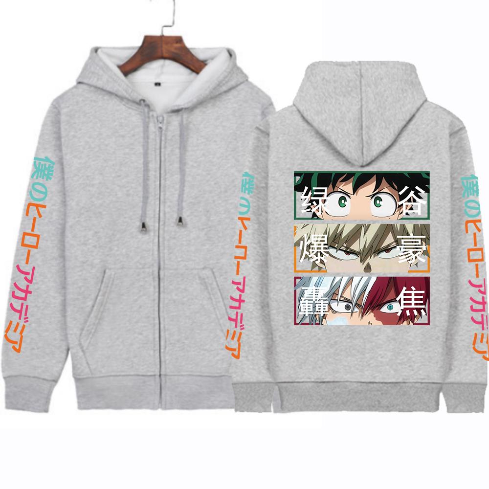 Аниме My Hero Academia Midoriya Izuku Bakugou Katsuki Todoroki Shoto Eyes толстовки на молнии осень-зима уличная одежда пальто на молнии