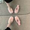 Модные женские модные элегантные тапочки с круглым носком из овечьей шерсти, зимние уличные туфли на высоком каблуке для банкета, плюшевые туфли для женщин Zapatillas Mujer