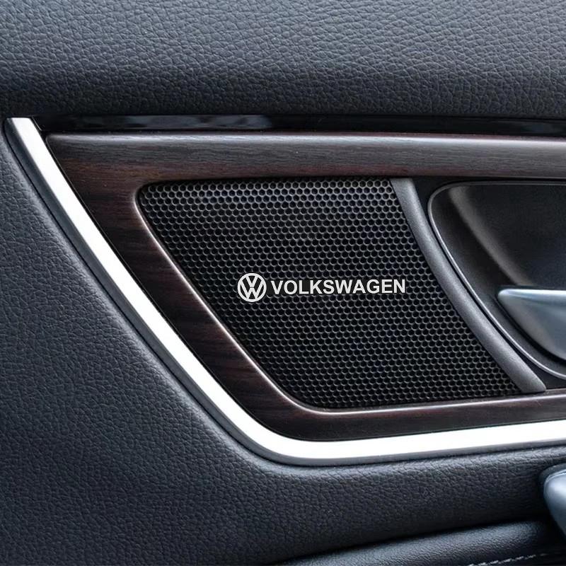 3D Emblem Car Audio Stereo Speaker Badge Sticker For Volkswagen Tiguan Passat Golf Polo Touareg K61 Magotan ID.3 Touran Beetle Atlas