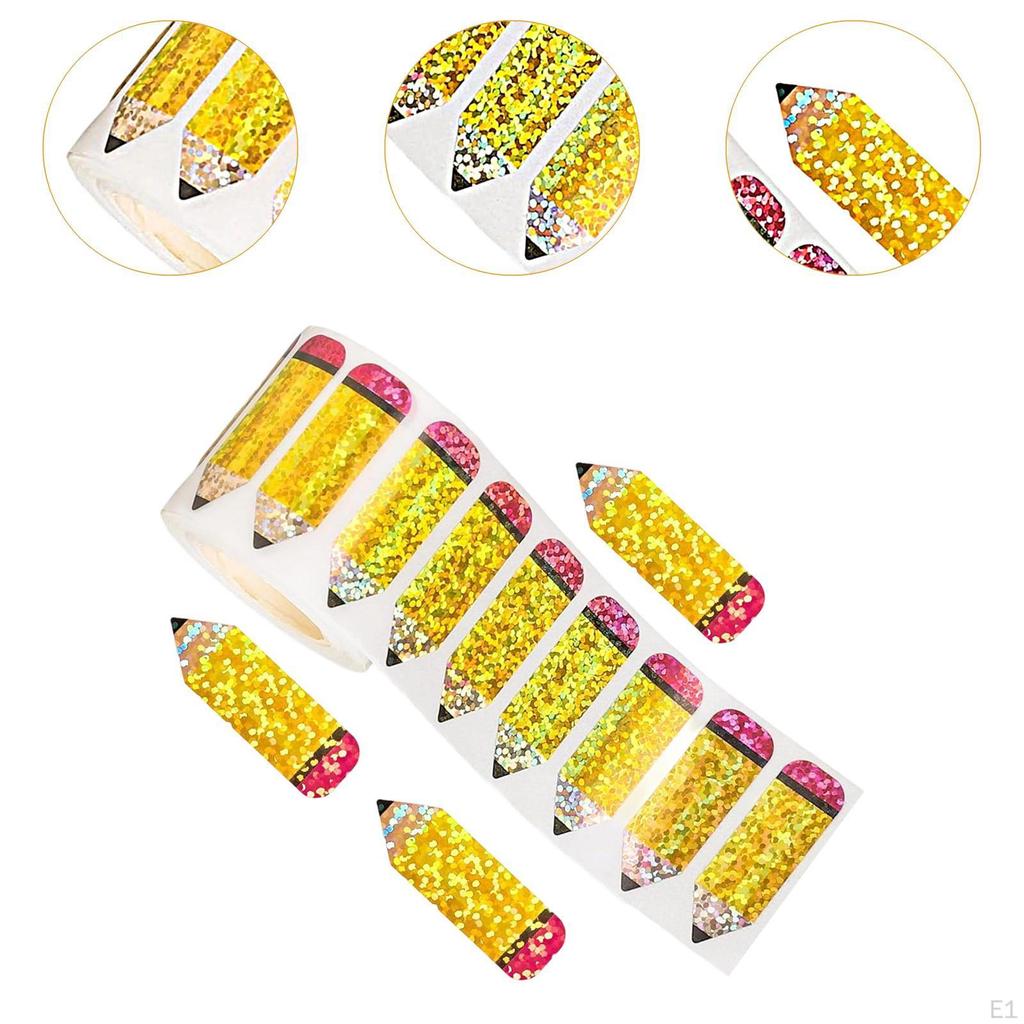 Снова в школу Наклейки в рулоне, Голографические, Товары для вечеринок, Декор для конвертов и скрапбукинга, Печать-карандаш