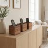 Wood Remote Control Holder Vintage Style Pen Holder Durable Desktop Storage Box  Nightstand