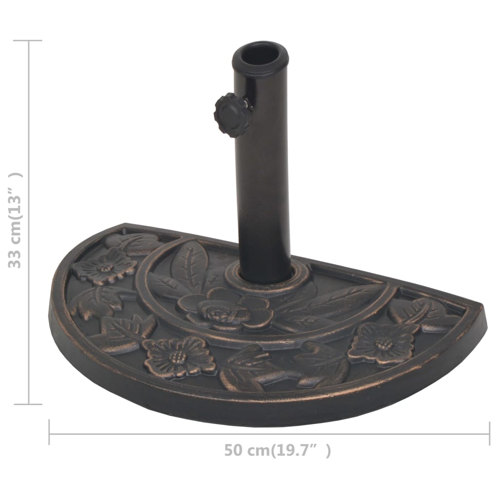 Sun Umbrella Base Resin Semi Circular Bronze 9 kg